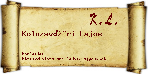 Kolozsvári Lajos névjegykártya