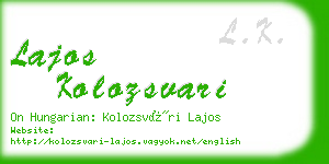 lajos kolozsvari business card